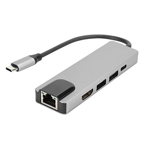 5-Port-USB 3.0-Hub, Typ-C-Hub-zu-Hdmi-Adapter 4K-Typ-C-zu-Gigabit-Ethernet-RJ45-Erweiterungsport für Laptop, PC, Computer, Mobile Festplatte, Flash-Laufwerk Usw von Sxhlseller