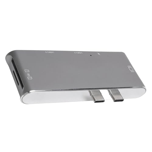 6-in-2-Hub, Dual-Typ-C-zu-Speicherkartenleser aus Aluminiumlegierung mit 4K-HD-Medienschnittstelle, USB 3.0 PD von Sxhlseller