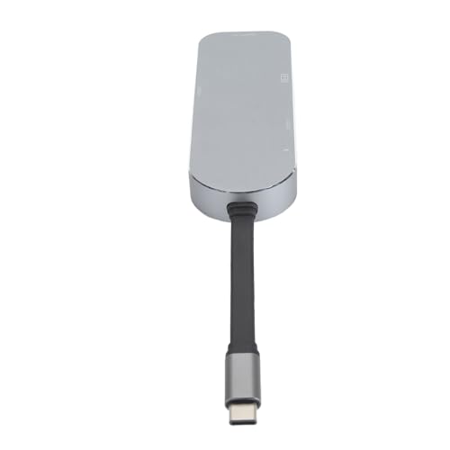 7-in-1-Dockingstation, Typ-C-zu-4K-HD-Display-Schnittstelle, RJ45-USB3.0-PD-Speicherkartensteckplatz, Micro-Kartensteckplatz, USB-Hub, mit Leistungsstarker Funktionalität (Silver) von Sxhlseller