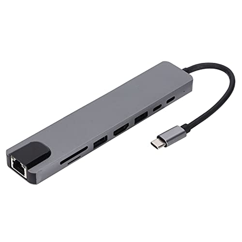 8-in-1-USB 3.0-Hub Multiport-Hub USB-Port-Expander, Schnelles Laden 5 Gbit/s 4k X 2k bei 30 Hz Hochgeschwindigkeits-Datenübertragung, Aluminiumlegierung, Langlebig, Robust von Sxhlseller