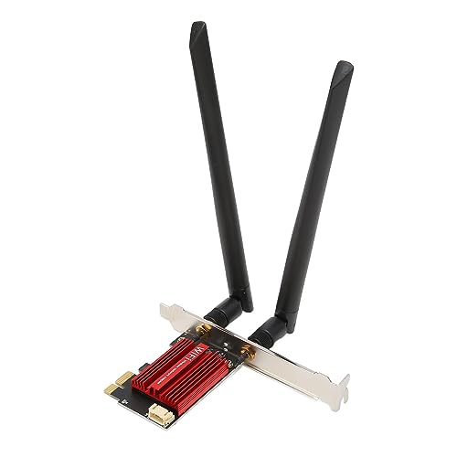 AX210 Pro WiFi 6E PCIE Karte, 2,4 GHz 300 Mbit/s 5 GHz 867 Mbit/s Dual Antenne PCIE WLAN Adapterkarte für Win10 11 für Linux, MU MIMO PCIE X16 Erweiterungskarte für Desktop PC von Sxhlseller