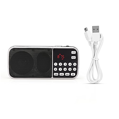 Audio-Player, Tragbarer Digitaler Audio-Musik-Player Lautsprecher LED-Taschenlampe Unterstützung FM-Radio TF-Karte USB AUX Kompatibel mit den Meisten Handys, Tablets, Laptops, MP3, MP4 von Sxhlseller