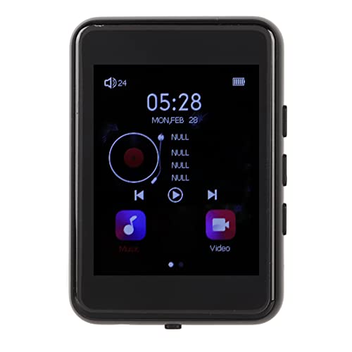 Bewinner 2,4-Zoll--Touchscreen-HIFI-MP3-MP4-Player mit Bluetooth 5.0, FM-Radio, Sprachaufzeichnung, E-Book, Wecker, Unterstützt Bis zu 128 GB Karte (schwarz) von Sxhlseller