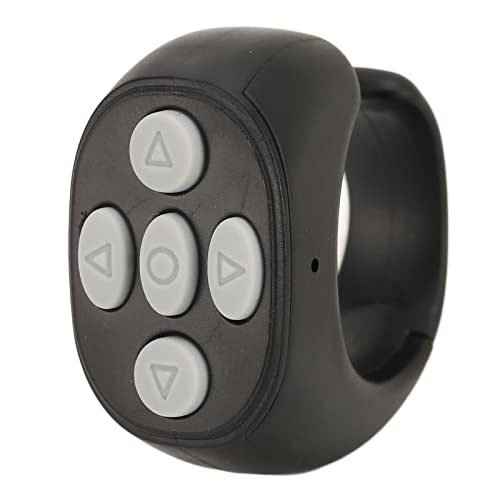 Bluetooth Fernbedienung Kabelloser Scrolling Page Turner für IOSAndroid Handy APP, Ring Design Fingertip Scrolling Clicker, Kamera Shutter Remote Selfie Button (Schwarz) von Sxhlseller