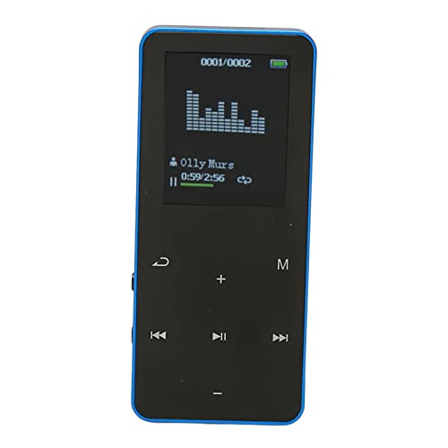 Bluetooths MP3 Player, Digitaler MP3 MP4 Player mit 1,8 Zoll HD Bildschirm, 8GB Speicher, 128GB Erweiterbarer, Tragbarer, Verlustfreier HiFi Musikplayer mit Wiedergabe für Sport, (Blau 40LB) von Sxhlseller