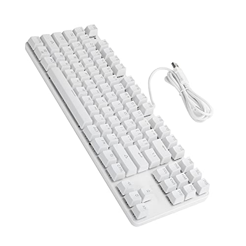Bunte Mechanische Tastatur mit 87 Tasten, Trapezförmiges Tastenkappen-Design, Hochpräziser Sensor, Reduziert die Rechtschreibung und Reduziert die Ermüdung der Hände für Den Büro- oder Heimgebrauch von Sxhlseller