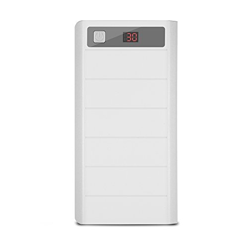 DIY Power Bank, 20000mAh 8 LCD-Bildschirm Digitalanzeige Batterien Power Bank Kit Gehäuseschale Dual USB + Typ C + Micro USB-Anschluss(Weiß) von Sxhlseller