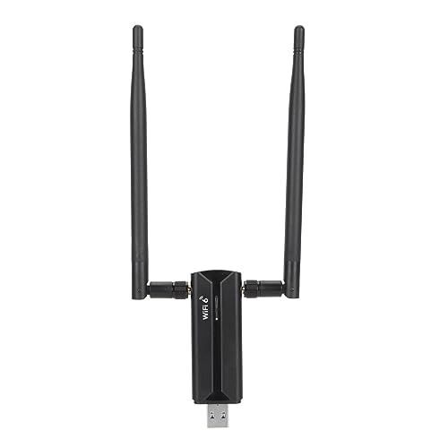 Drahtloser Netzwerkadapter mit Zwei 6 DBi Antennen, USB WLAN Adapter mit Dreifachband 6 GHz, 5 GHz, 2,4 GHz, USB 3.0 WLAN Dongle für Desktop Laptop PC von Sxhlseller