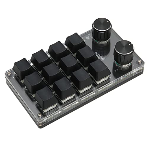 Einhändige Programmierbare Mechanische Tastatur, Programmierbare RGB-Makrotastatur mit 12 Tasten, RGB-Minitastatur mit Hellblauem Schalter für Gaming-OSU-Büroarbeiten von Sxhlseller