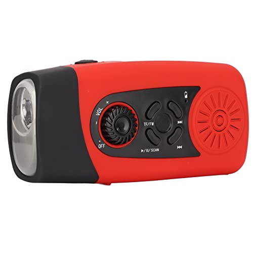 Emergency -Handkurbel -Radio mit LED -Taschenlampe und Solarpanel, 2000 -mAh -wiederaufladbare Batterie, USB -Ladung, Hochvolumen -Lautsprecher für Camping Im Freien, Wandern von Sxhlseller
