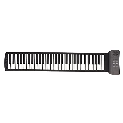 Flexibles Roll Up Piano, 61 Tasten, Handroll Piano Tastatur, Tragbares, Faltbares Klavier, 4D Stereo Surround Sound mit Lautsprecher für Alle Altersklassen(PM61) von Sxhlseller