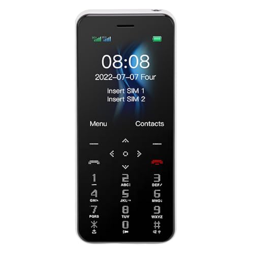 Grundlegende Mobiltelefone, Dual SIM Dual Standby 2G -Mobile Telefon 1000mah mit LED -Taschenlampe für Kinderstudenten (White) von Sxhlseller