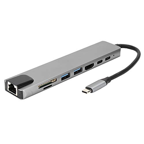 Hub-Adapter, 8-in-1-Hub-Typ-C-zu-HDMI-RJ45-PD-USB-Dockingstation Typ-C-Hub-Splitter-Konverter-Adapter Kompatibel mit 1080P, 720P von Sxhlseller