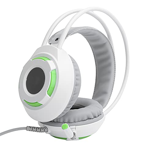 Kabelgebundenes Headset Over-Ear Noise Cancelling Gaming-Kopfhörer mit 3,5-mm-Schnittstelle AX120 Komfortable Ohrpolster Stilvoll für Den Online-Unterricht mit Einem Empfindlichen Mikrofon (Weiss) von Sxhlseller