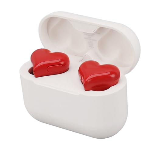 Kabellose Bluetooth-Ohrhörer, Stilvolle, Niedliche Herzförmige HiFi-Stereo-Bluetooth-Ohrhörer mit Geräuschunterdrückung und Kabelloser Ladehülle für Musikanrufe von Sxhlseller