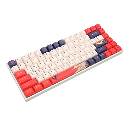 Kabellose Mechanische Tastatur, Kabellose Gaming-Tastatur, Kontrastfarbene Tastatur mit RGB-Hintergrundbeleuchtung, 3-Modus-Verbindungstastatur, Kabellose Tastatur mit 3000 MAh Akku (Silberschalter) von Sxhlseller