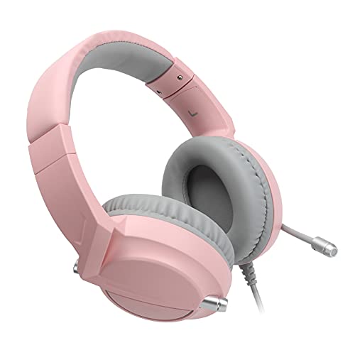 Kopfhörer mit Over-Ear-Gaming-Headset mit Geräuschunterdrückung und RGB-Lichteffekt AX365 Komfortable Ohrpolster 7.1-Kanal-Surround-Sound Stilvoll für Den Online-Unterricht (Rosa) von Sxhlseller