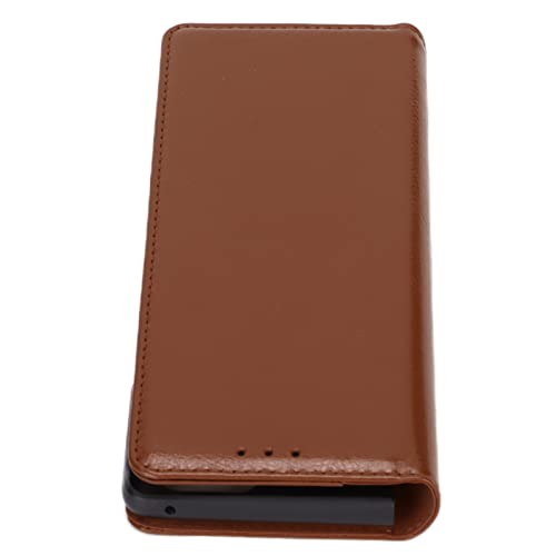 Leder Flip Case Kompatibel mit Galaxy Z Fold 2, Magnetische Flip Wallet Handyhülle, Schutzhülle für Faltbares Smartphone, Stylische Handytasche für Männer und Frauen (Hellbraun) von Sxhlseller