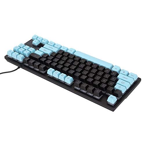 Mechanische Tastatur, Leicht, Tragbar, Empfindliche Auslösung, Zweifarbige Nähte, PC-Tastatur für Desktop-Laptop-Gaming-Tastaturen (Schwarz Blau) von Sxhlseller