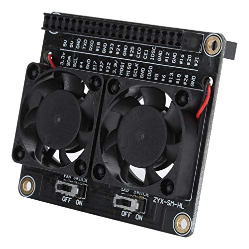 Modul der Bunten LED-Erweiterungskarte, Modul mit Doppeltem Lüfter mit Unabhängigem Schalter für Raspberry Pi 4B / 3B + / 3B / 3A + von Sxhlseller