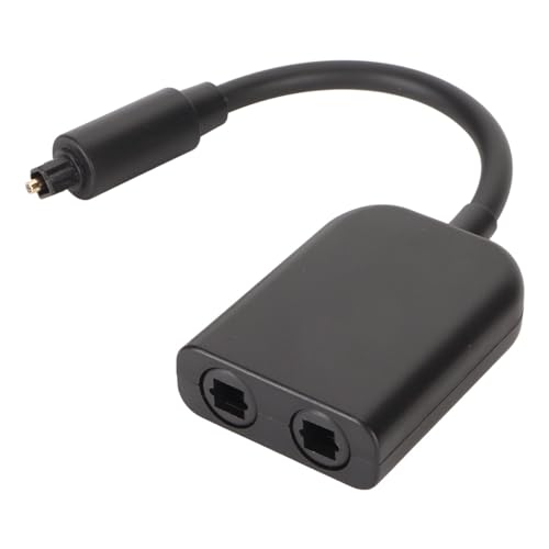 Optischer Splitter 1 in 2 Out Optischer Kabelsplitter Stecker auf Buchse, 6-adriger Glasfaser-Soundkonverter für PS3 für XboxOne S 360 CD DVD (Schwarz) von Sxhlseller