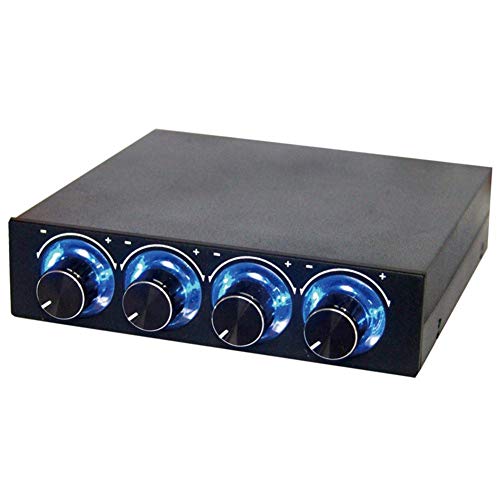 PC Fan Speed Controller - 3,5-Zoll-Floppy-Drive-Schnittstelle Lüfterdrehzahlregler mit Blauer LED - 4-Kanal-Computer-Lüfterdrehzahlregler von Sxhlseller