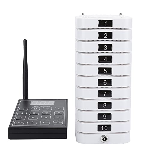 Pager Meal Puller Queue Wireless Calling System, Wireless Guest Customer Service Calling System Receiver für Restaurant, Restaurant Waiting Buzzer System Buzzer Pager (EU-Stecker) von Sxhlseller