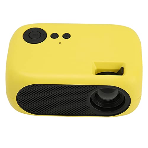 Projektor, M24 -Projektor, Tragbarer Heimkino-Videoprojektor, Multifunktions-360-Grad-Surround-Sound-Filmprojektor für Zuhause (Gelber EU-Stecker) von Sxhlseller