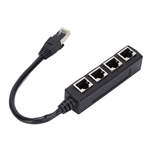 RJ45-Ethernet-Splitter, RJ45-Splitter-Adapter, 1 Bis 4 Ports, Reibungslose Übertragung, Hervorragende Verbindung, Netzwerkkabel-Adapter für Cat5/Cat5e/Cat6 von Sxhlseller