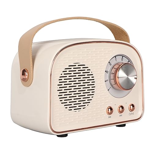 Retro Bluetooth Lautsprecher Bluetooth 5.0 Vintage Dekor, Typ C Vintage Tragbarer Wireless Bluetooth Lautsprecher, Niedlicher Altmodischer Stil für Küche, Schreibtisch, Schlafzimmer, Büro(weiß) von Sxhlseller