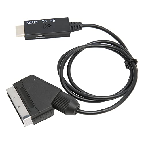 Scart-auf-Konverter-Adapter, 1080P 60 Hz HD-Video, USB-Stromkabel, Plug-and-Play, für VHS/DVD/CRT-Fernseher von Sxhlseller