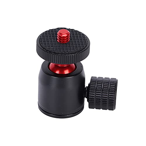 Stativ-Kugelkopf mit 1/4 Zoll Schraube und Blitzschuh-Adapter für DSLR-Kamera, Ringlicht, Stativ-Kugelkopf für Stativ und Einbeinstativ, Stativzubehör (roter Ball) von Sxhlseller