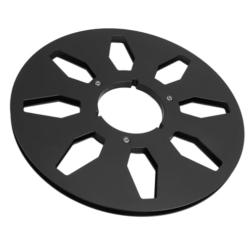 Sxhlseller 1/4, 10,5 Zoll Leere Bandspule, Professionelle 8 Loch Windwiderstands Metallaufwickelspule, Aluminiumlegierung, für 1/4 Zoll Reel to Reel Kassettenspieler (Black) von Sxhlseller
