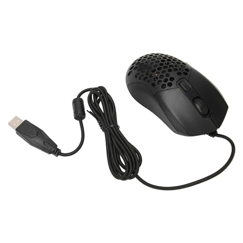 Sxhlseller 1,5 M Lange Kabelgebundene Maus mit RGB-Hintergrundbeleuchtung, Ergonomische Programmierbare Mäuse mit 6 DPI-Anpassung, 4,9 Fuß Langes Kabel für Gaming-Büro-Lernen (Schwarz) von Sxhlseller