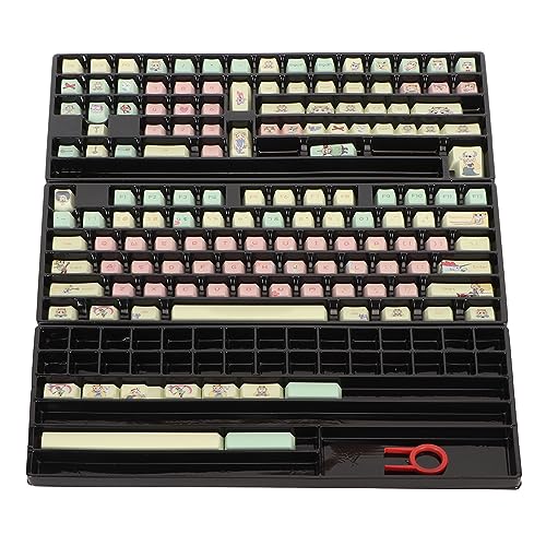 Sxhlseller 146 Tasten PBT-Tastenkappen-Set, Tastaturkappe, Farbsublimation, MX-Strukturschalter mit Tastenzieher für 60% 75% 80%, TKL- oder Full-Size-Tastaturen von Sxhlseller