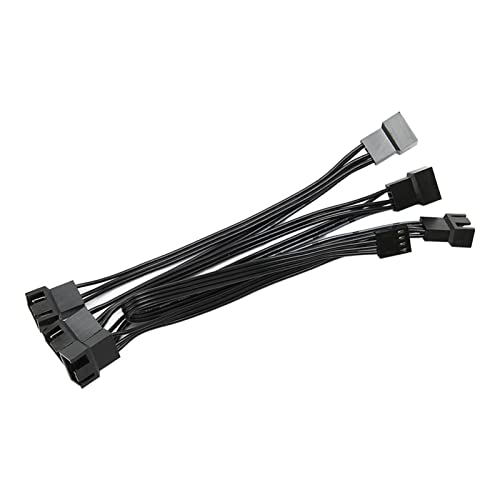 Sxhlseller 2 X PWM-Lüfter-Verlängerungskabel, Professionelles 4-poliges PC-Lüfter-Splitter-Verlängerungskabel, PC-internes Motherboard-Lüfter-Verlängerungskabel für PC-Gehäuselüfter (1 für 6) von Sxhlseller