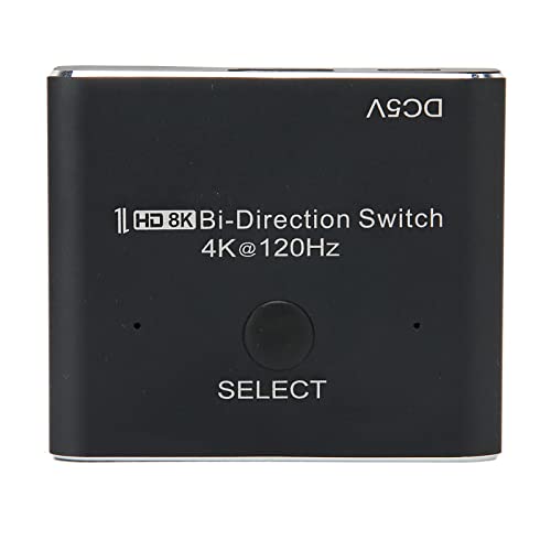 Sxhlseller 2 in 1 Out Bi Direction Switch, 1 in 2 Out HD Multimedia Interface, 8K bei 60 Hz Bi Directional HDMI Switch Splitter, für Computer Laptops Player Monitore Projektoren von Sxhlseller