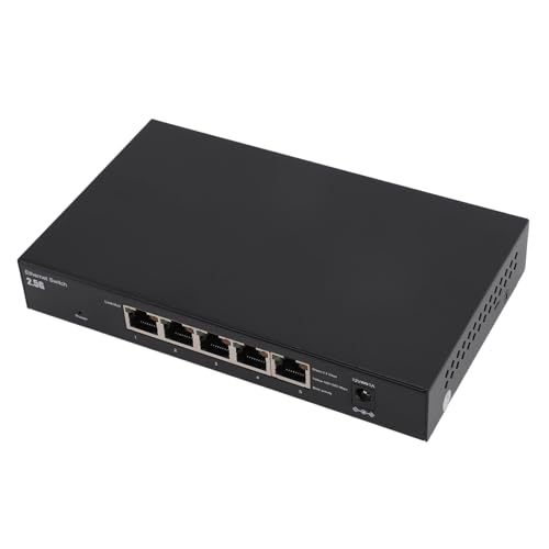 Sxhlseller 5 Port Gigabit Netzwerk Switch, Desktop oder Wandmontage Netzwerk Hub, Büro Ethernet Splitter mit 8 poligem Netzwerkanschluss, Plug & Play (-2612240052211) von Sxhlseller