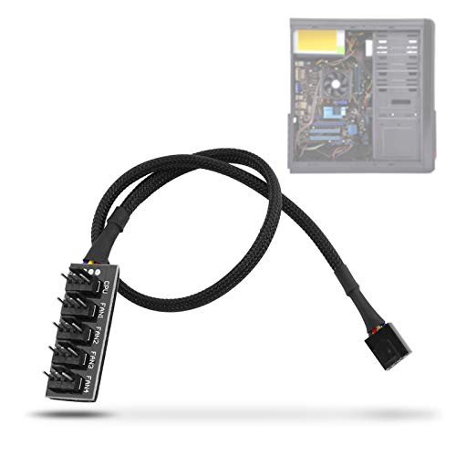 Sxhlseller 5 Port PC CPU Lüfter Splitter Hub Adapter, Erweitert den Motherboard PWM Lüfter Header, Kompatibel mit 3 poligen oder 4 poligen Anschlüssen, Wird mit Starkem Klebeband Geliefert von Sxhlseller