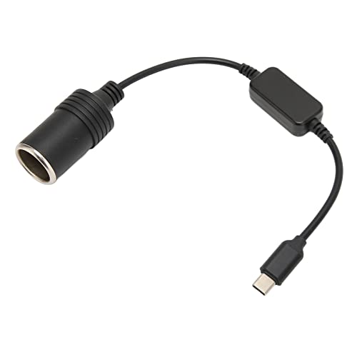 Sxhlseller 5V USB C auf Zigarettenanzünder Adapter, 11,8 Zoll 5V USB C Stecker auf 12V Zigarettenanzünder Buchse Konverter Plug and Play, USB Stecker auf Buchse Zigarettenanzünder Konverter von Sxhlseller