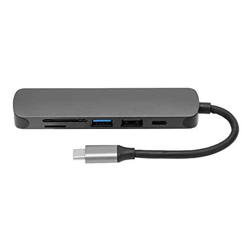 Sxhlseller 6 in 1Type-C Hub-kompatibler Typ-C-Dockingstation mit Speicherkartenspeicher Usb3.0-Adapter 5-20 V 3A-Konverter Geeignet für Ipad Pro- und USB-C-Mobiltelefone und -Computer von Sxhlseller