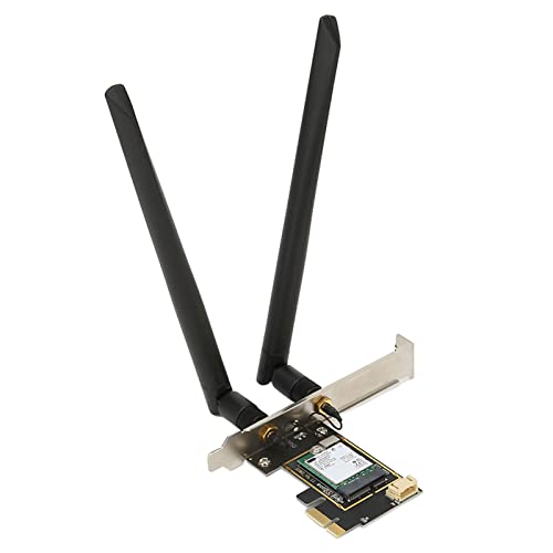 Sxhlseller AX210NGW PCIE WiFi 6E-Karte mit 2 Antennen, 5374 Mbit/s, 2,4 GHz, 5 GHz, 6 GHz, Bluetooth 5.2, Unterstützt MU MIMO, PCI-E Wireless WiFi-Netzwerkadapterkarte für Desktop-PC Win10 von Sxhlseller