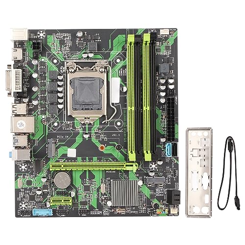 Sxhlseller B75 HM Desktop Motherboard, DDR3 6 Gbit/s ATX Motherboard mit VGA DVI HD Ausgang, Unterstützt LGA1155 Sockel, SATAM.2 NVME PCIe X16 Gaming Motherboard für Bergbau von Sxhlseller