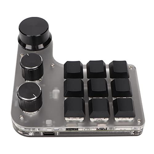 Sxhlseller Benutzerdefinierte Tastatur mit 9 Tasten, Programmierbare Makro Tastatur mit 3 Knöpfen und RGB Hintergrundbeleuchtung, Mechanische Einhandtastatur, Tastatur für von Sxhlseller
