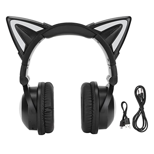 Sxhlseller Bluetooth Headset, Cute Cat Ear Wireless Headphones, Stereo Headset with Microphone, LED Headphones for Kids, Teenagers, Adults Women and Cat Lovers von Sxhlseller