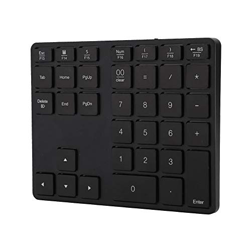 Sxhlseller Drahtlose Zehnertastatur 35 Tasten Bluetooth 5.0 Wiederaufladbare ultradünne Tastatur für Laptop Desktop PC Notebook(Schwarz) von Sxhlseller