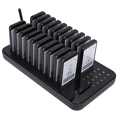 Sxhlseller Drahtloses Anrufsystem, 3 Anrufmodi mit 20 Pagern, Restaurant Summer Pager mit Touch Steuerung, Maximal 998 Pager, Restaurant Warte Summer System 500 Meter (EU-Stecker) von Sxhlseller