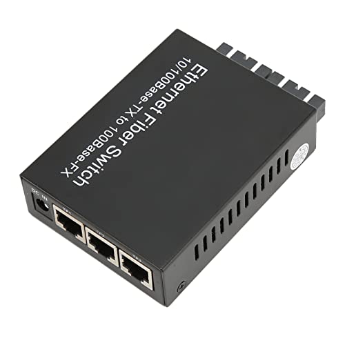 Sxhlseller Dual-Glasfaser-Singlemode-Glasfaser-Medienkonverter, 100 M/100 Mbit/s Ethernet-SC-Port, LED-Anzeigen, TX1310 Nm, IEEE 802.3 802.3u 802.3af Multimode-Gigabit (EU-Stecker) von Sxhlseller