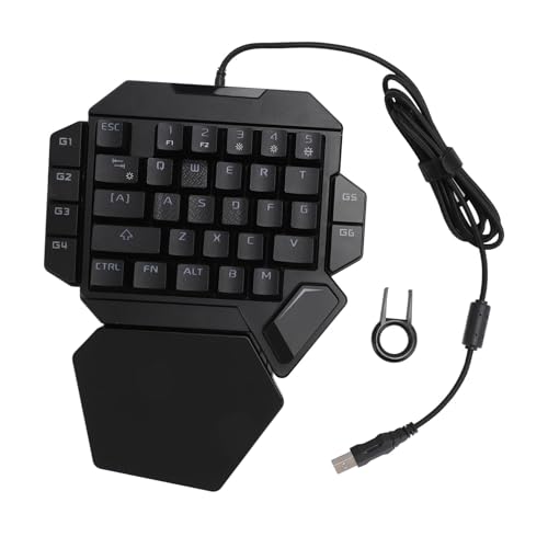 Sxhlseller Einhändige Mechanische RGB-Gaming-Tastatur, 35 Tasten, Hintergrundbeleuchtung, Blauer Schalter, Gaming-Tastatur mit Handgelenkauflage für PC-Gamer, Ergonomisches Design von Sxhlseller