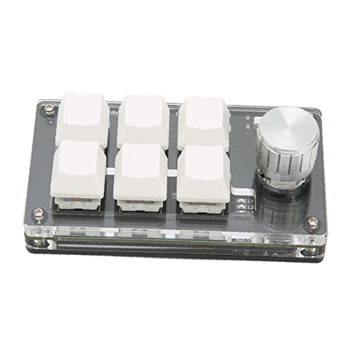 Sxhlseller Einhändige Programmierbare Tastatur, 6 Tasten Makro mechanische Tastatur mit Knopf für Windows, Dual Modus USB DIY programmierbare Tastatur für Office Gaming Sxhlseller Einhändige Programmierbare Tastatur, 6 Tasten Makro mechanische Tastatur mit Knopf für Windows, Dual Modus USB DIY programmierbare Tastatur für Office Gaming von Sxhlseller
